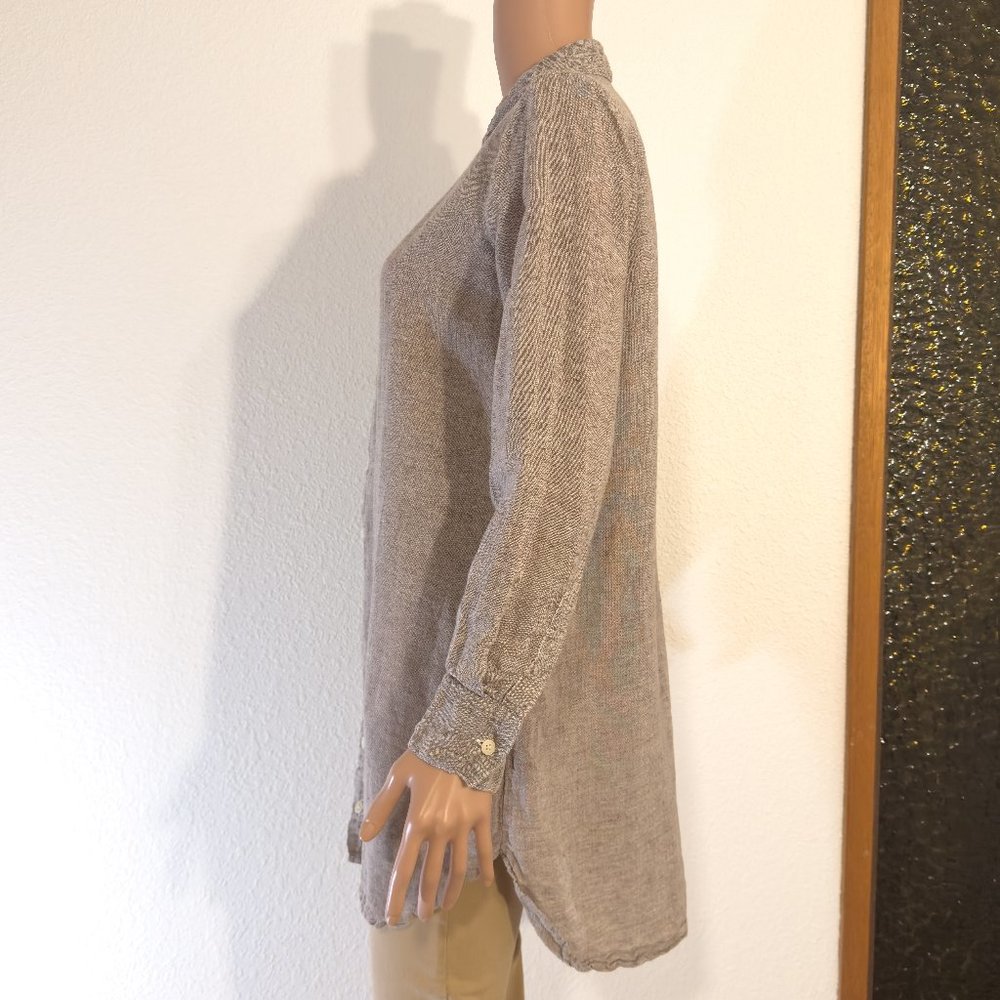 CP Shades Linen Cotton Button Down Tweed Texture Long Sleeve Shirt Women’s Small - Picture 3 of 14